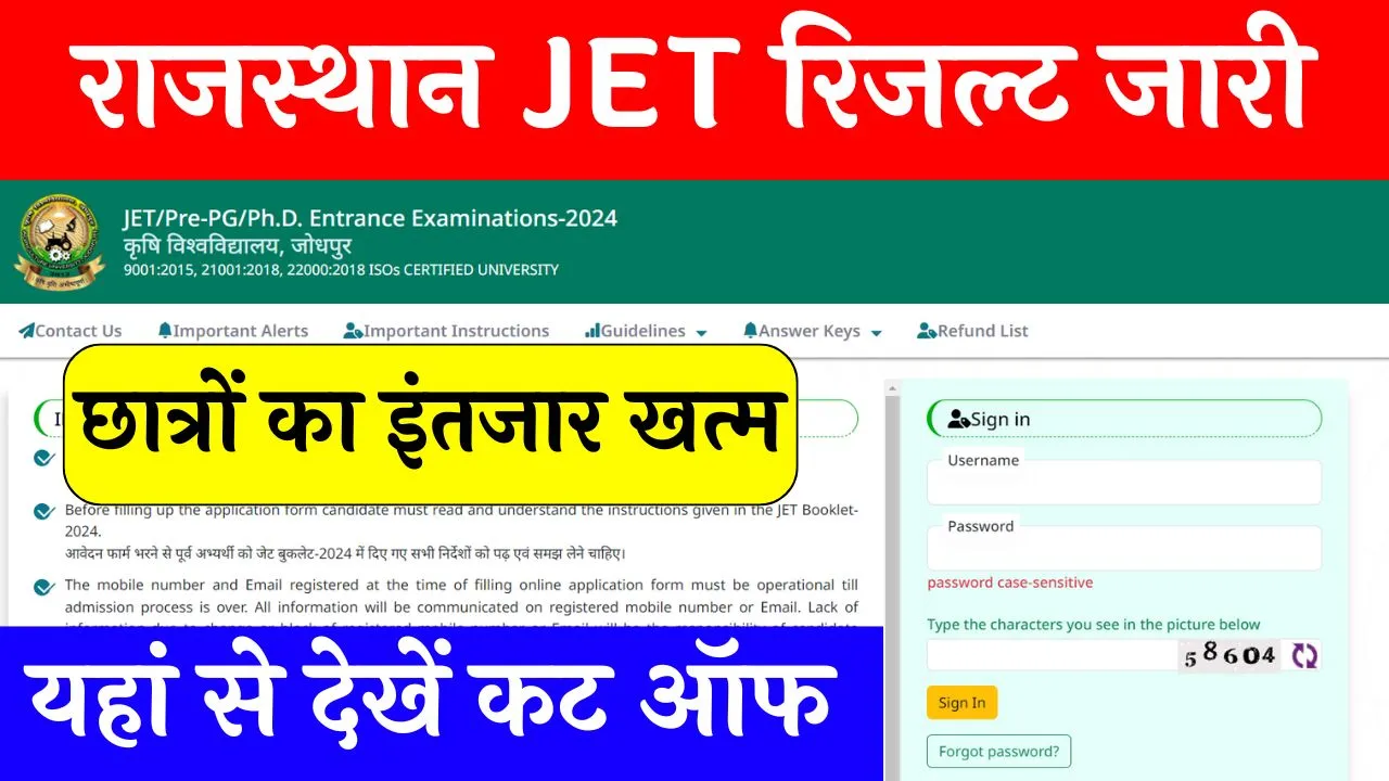 Rajasthan JET Result 2024